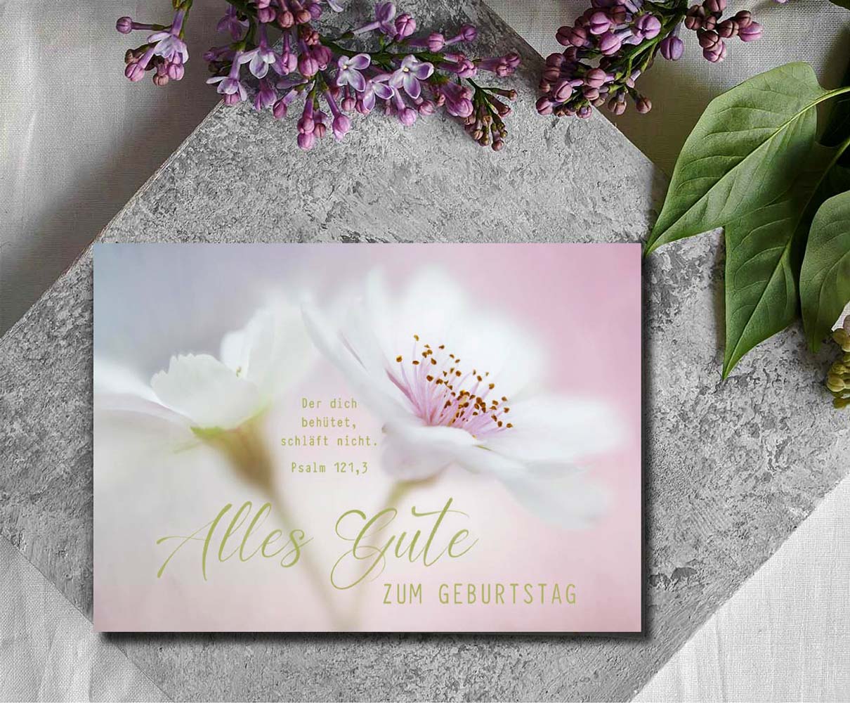 Postkarten "Alles Gute" (Blüte)