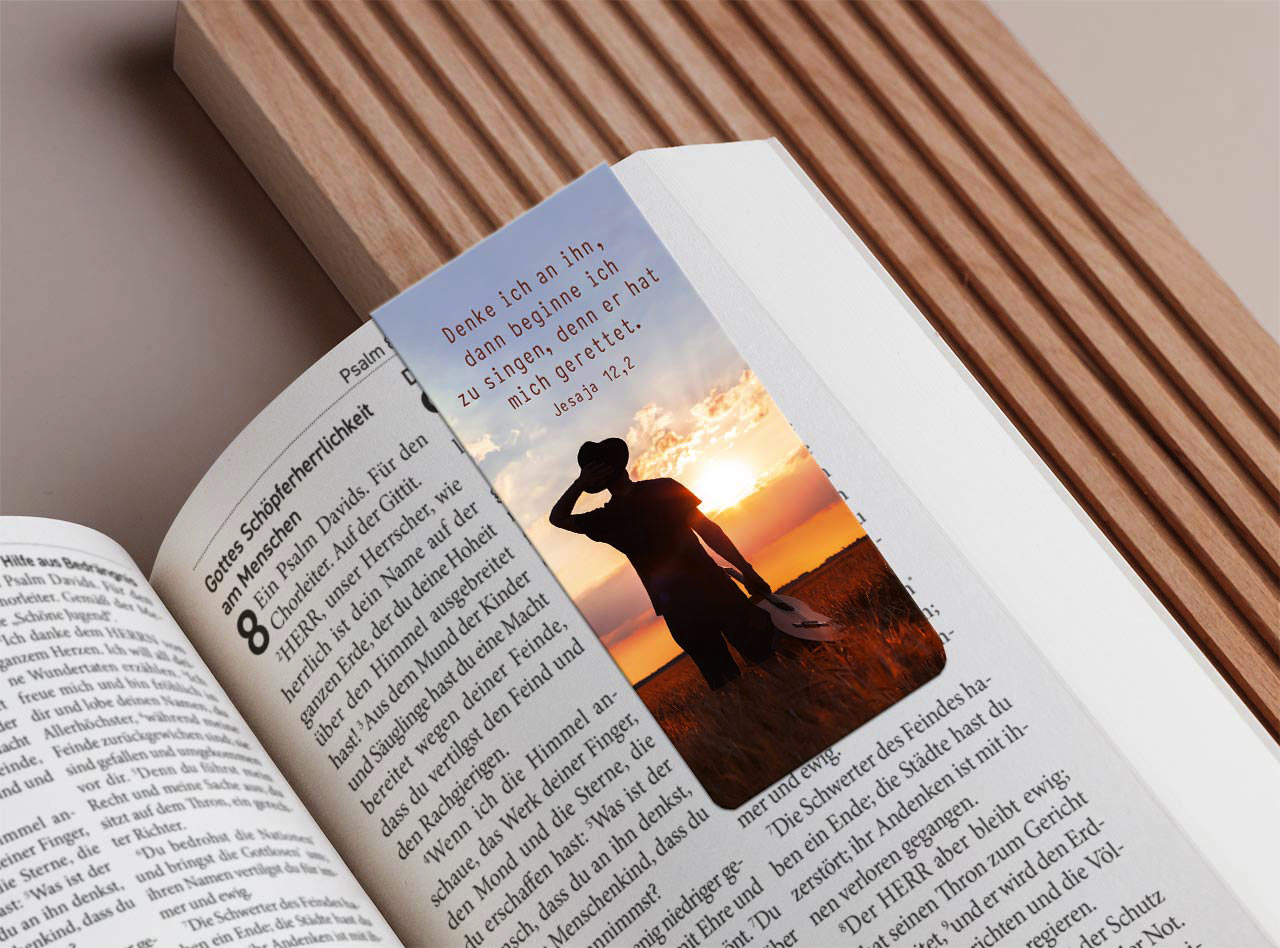 Magnetlesezeichen "Sonnenuntergang - Dann beginne ich zu singen"