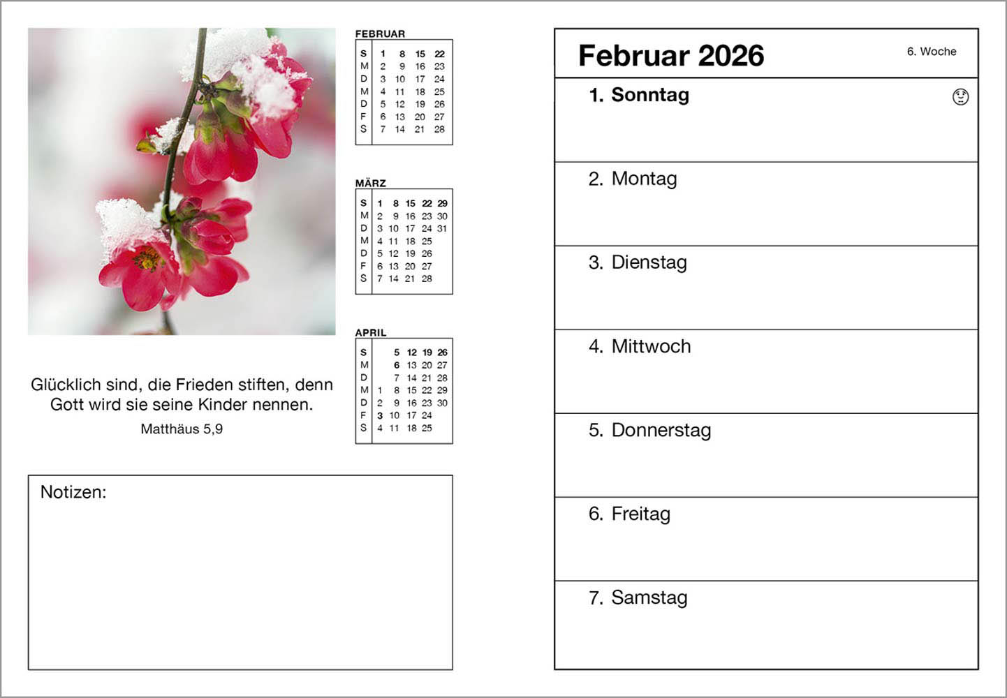 Farbfoto-Agenda 2026