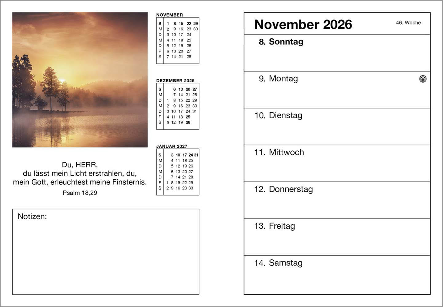 Farbfoto-Agenda 2026
