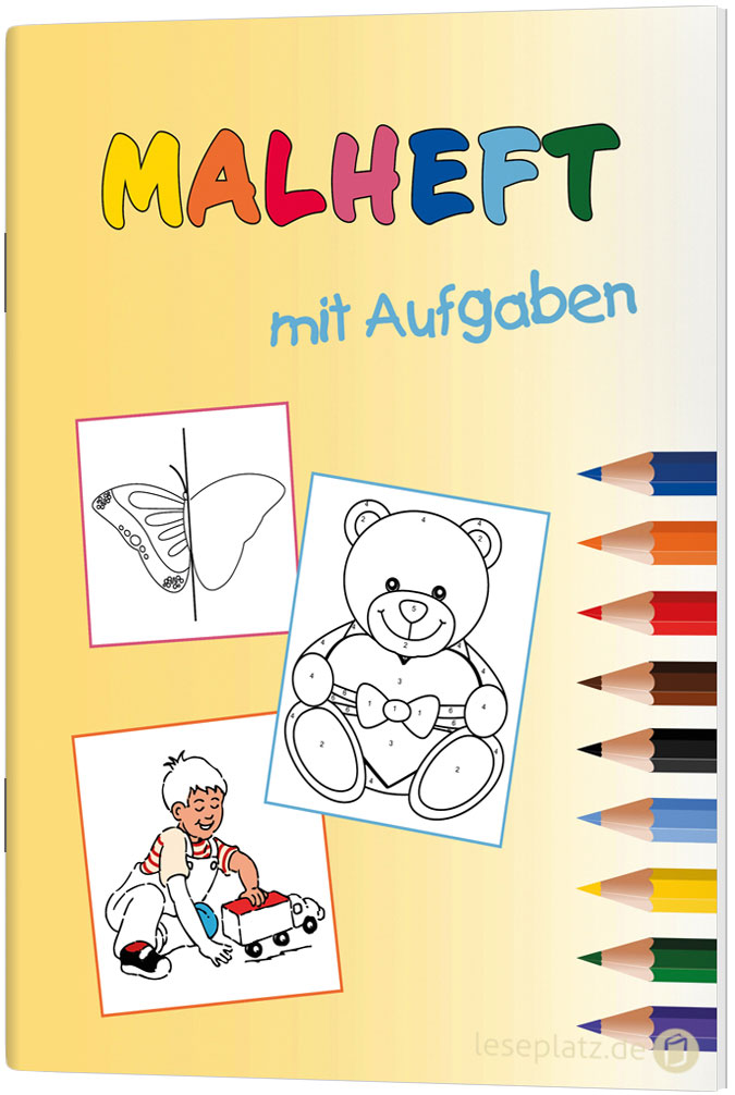 Malheft mit Aufgaben