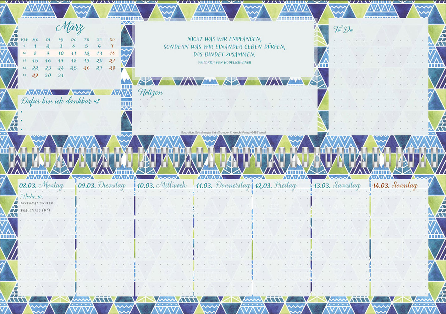 Meine fröhlich-bunte Segenswoche 2027 - Wochen-Tischkalender