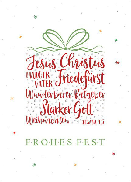 Postkarte - Big Blessing Silber - Frohes Fest (Geschenk)