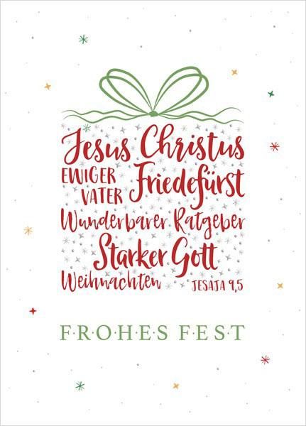 15-7131 Postkarte - Big Blessing Silber - Frohes Fest (Geschenk)