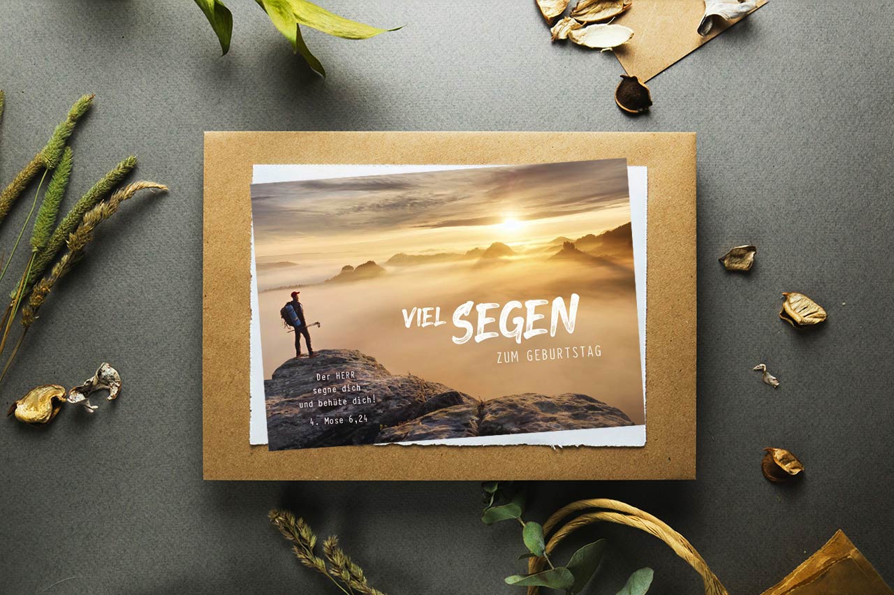 Postkarte "Viel Segen zum Geburtstag"