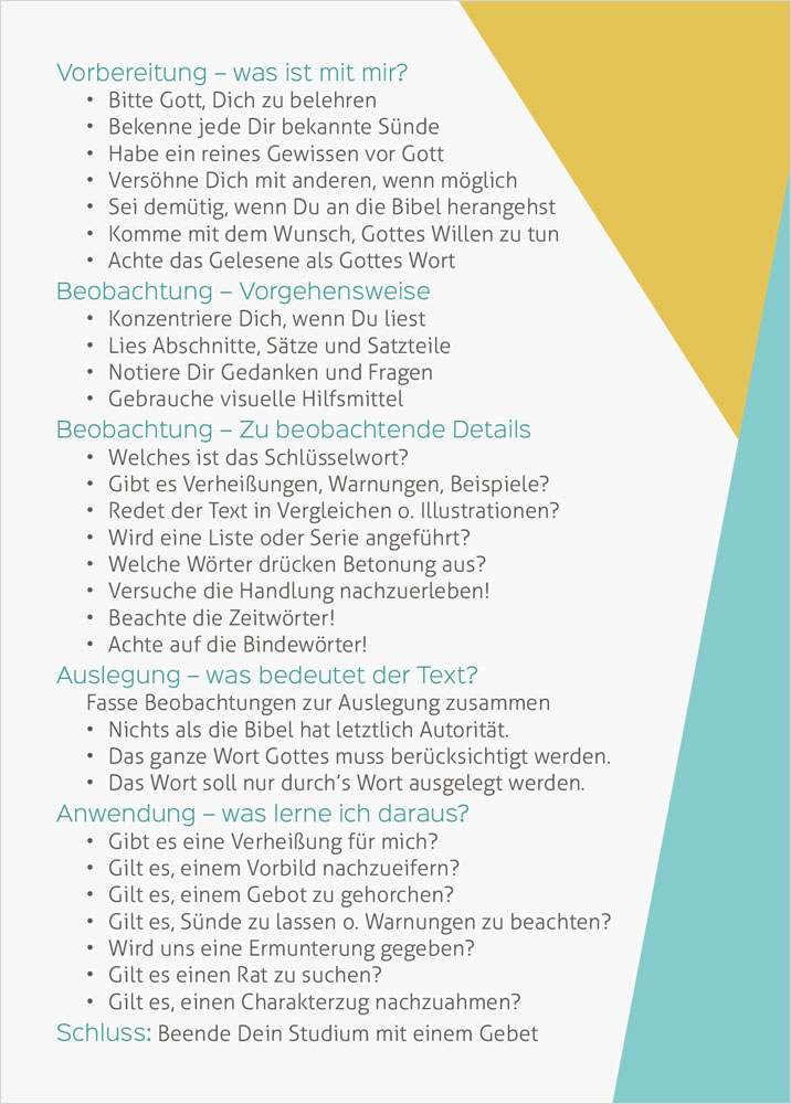 Flyer "Wie studiere ich die Bibel mit Gewinn?"