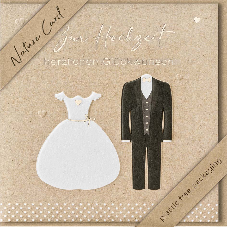 Faltkarte "Brautkleid & Hochzeitsanzug"