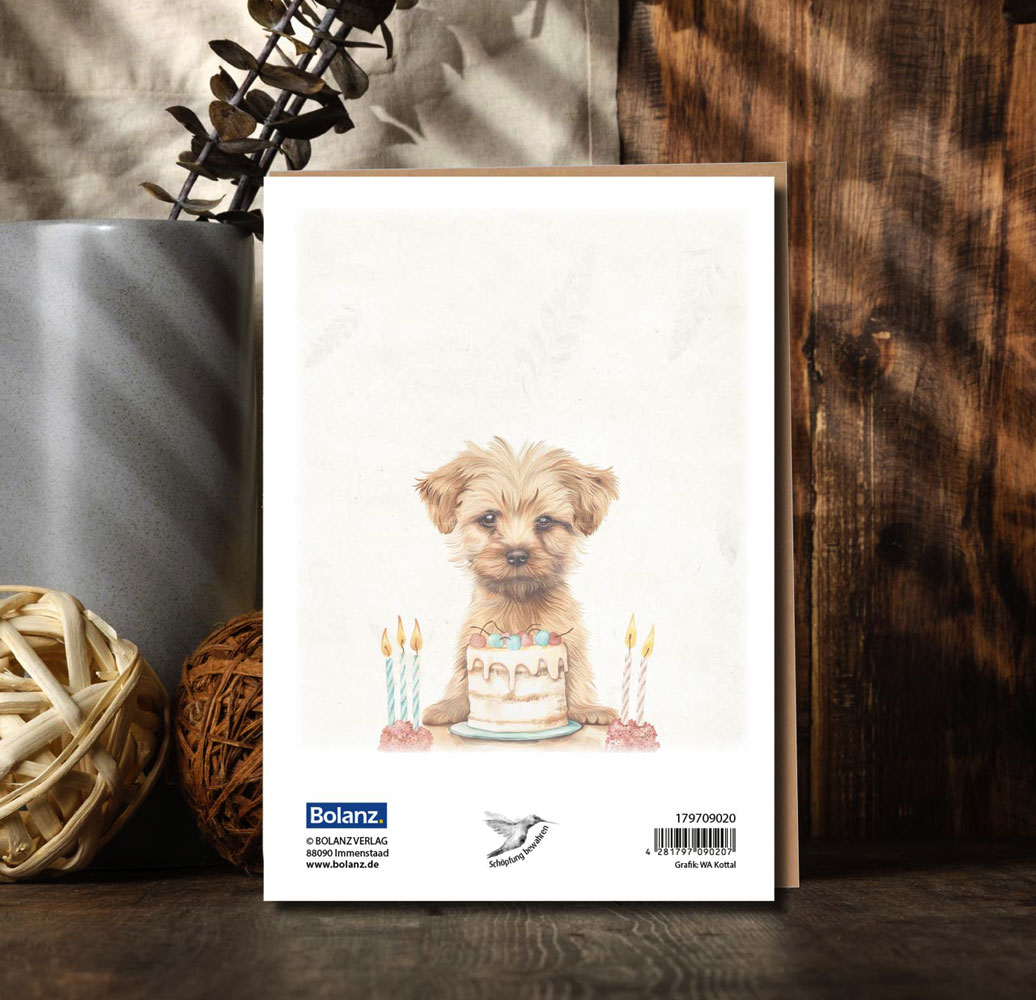 Faltkarte "Lass dich Feiern" (niedlichr Hund)