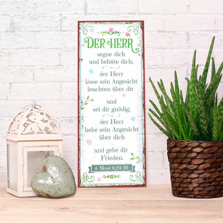 Metallschild "Der Herr segne dich und behüte dich" Metallschild "Der Herr segne dich und behüte dich"