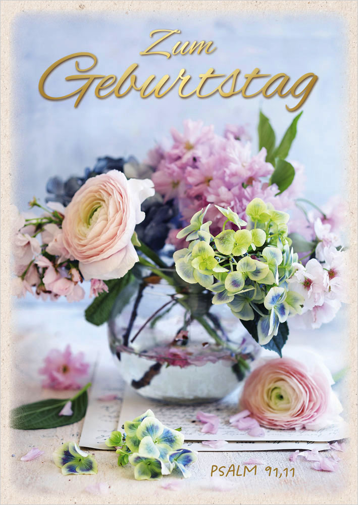 Postkarte "Blumen/Zum Geburtstag"