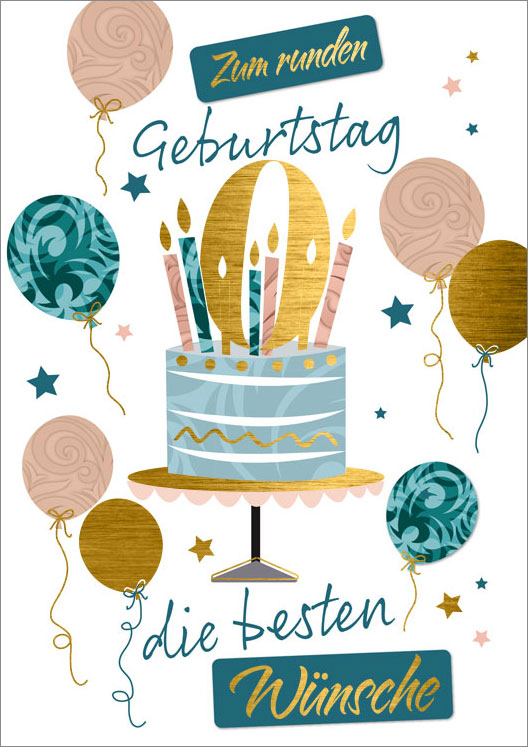 Faltkarte "zum runden Geburtstag"