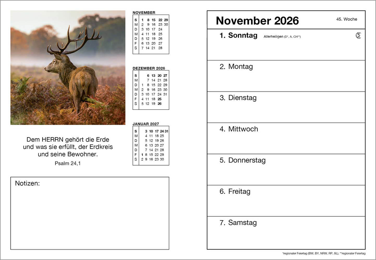 Farbfoto-Agenda 2026