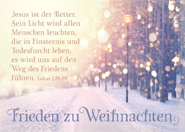 15-9392W Postkarte - Frieden zu Weihnachten