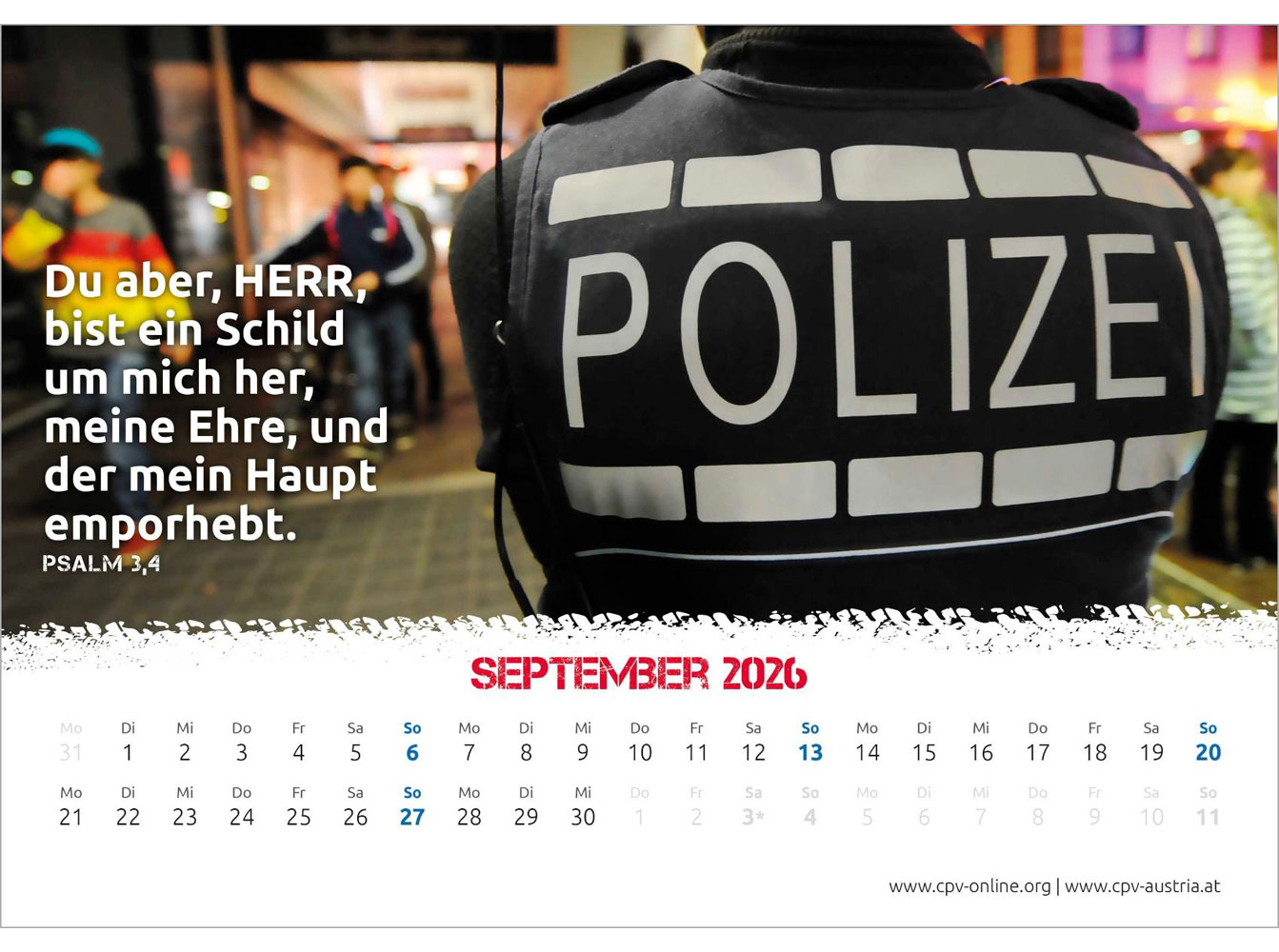 Mit Gott bei der Polizei 2026 - Wandkalender