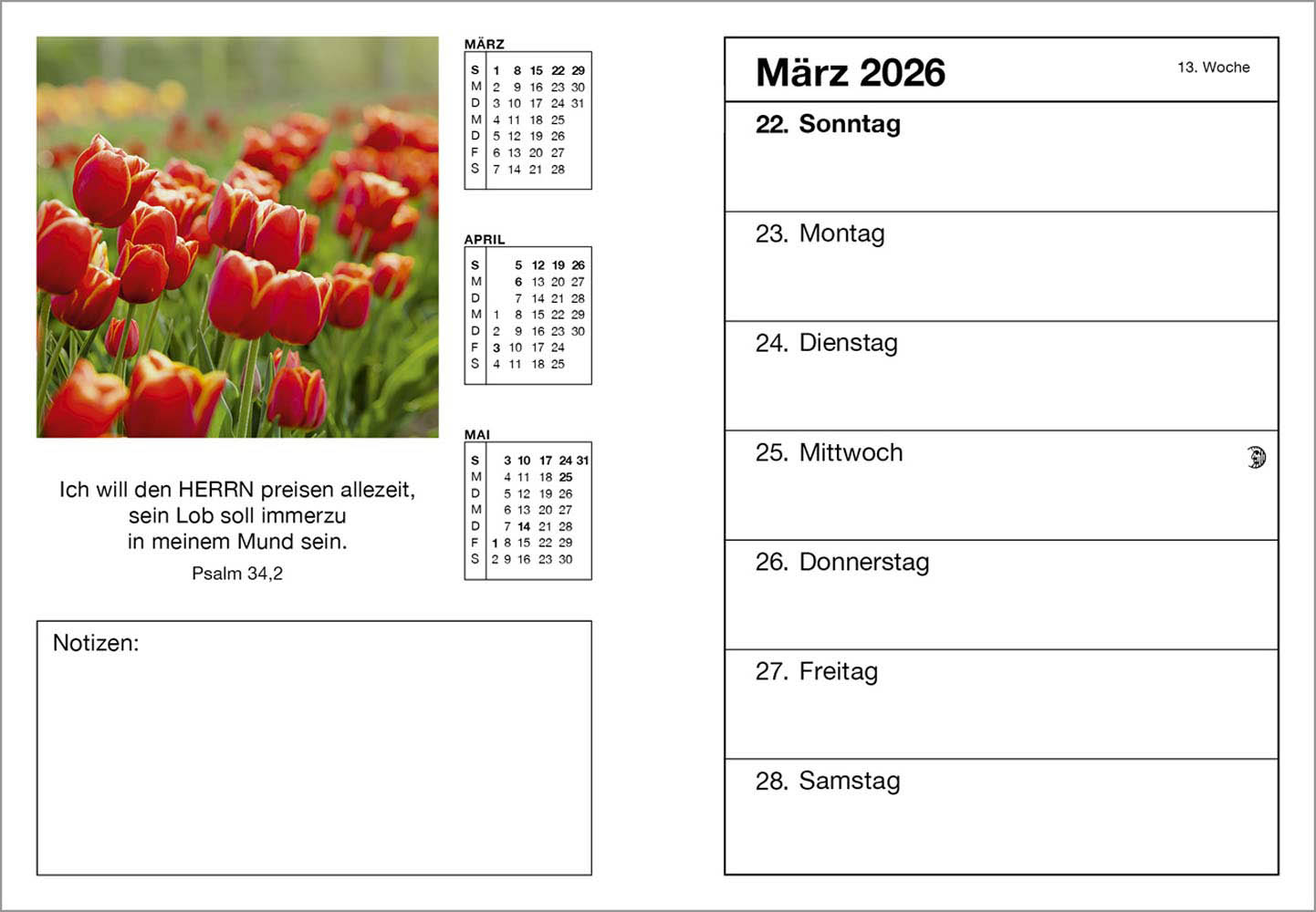 Farbfoto-Agenda 2026