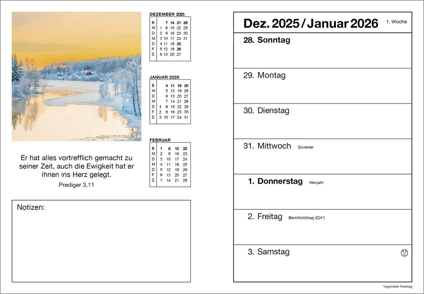 Farbfoto-Agenda 2026