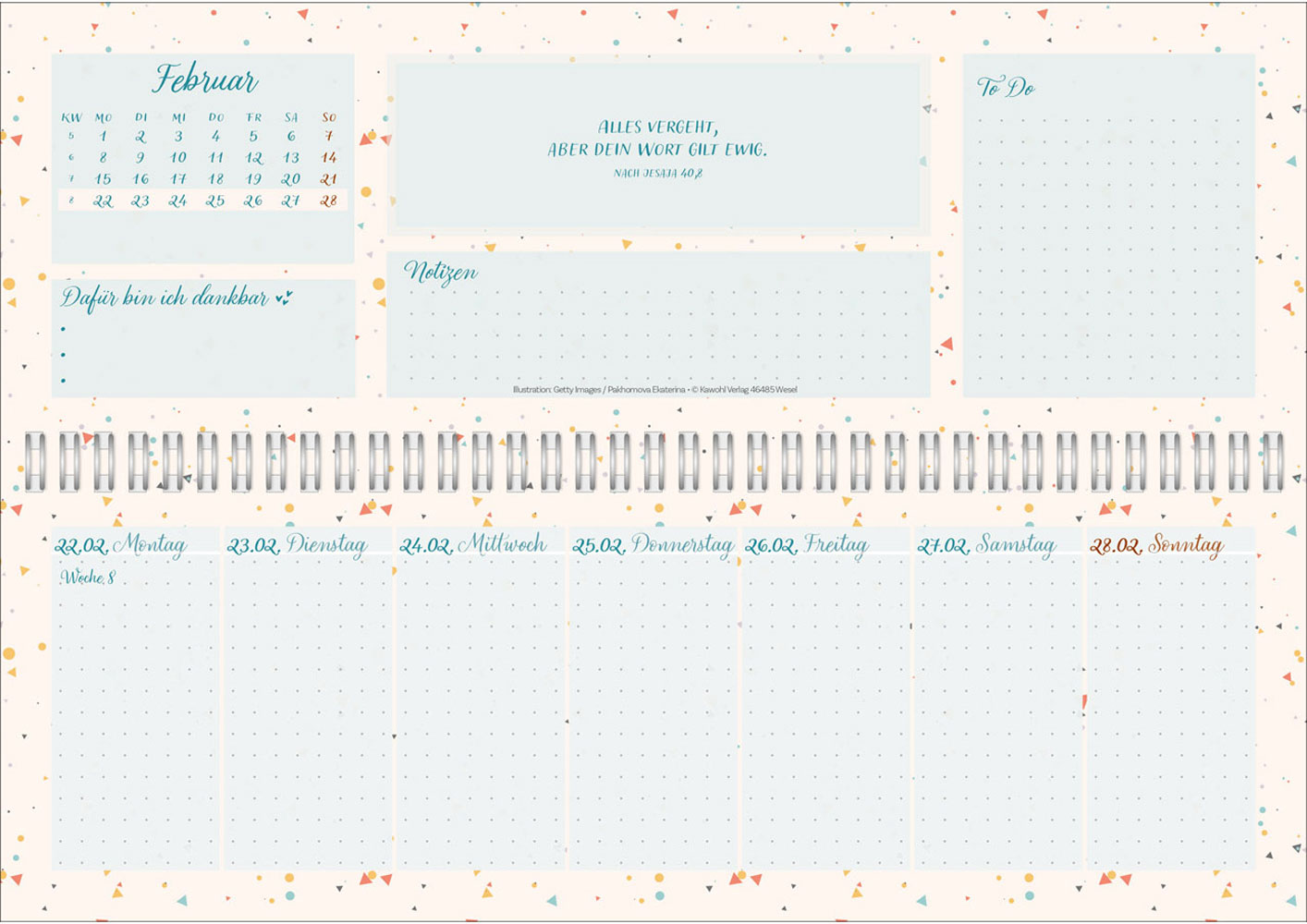 Meine fröhlich-bunte Segenswoche 2027 - Wochen-Tischkalender