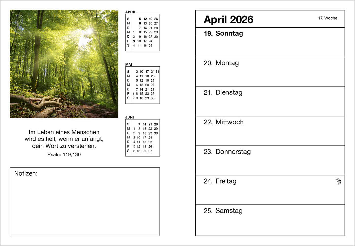 Farbfoto-Agenda 2026