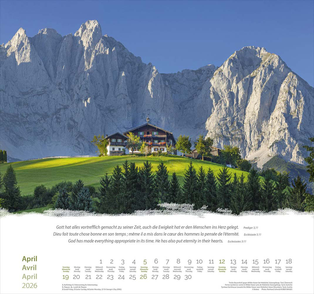 Berge 2026 - Wandkalender