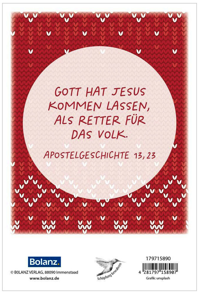 Faltkarte Weihnachten "Strickmuster"