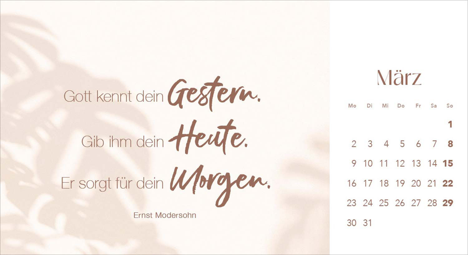 Leben in seiner Gegenwart 2026 - Postkartenkalender