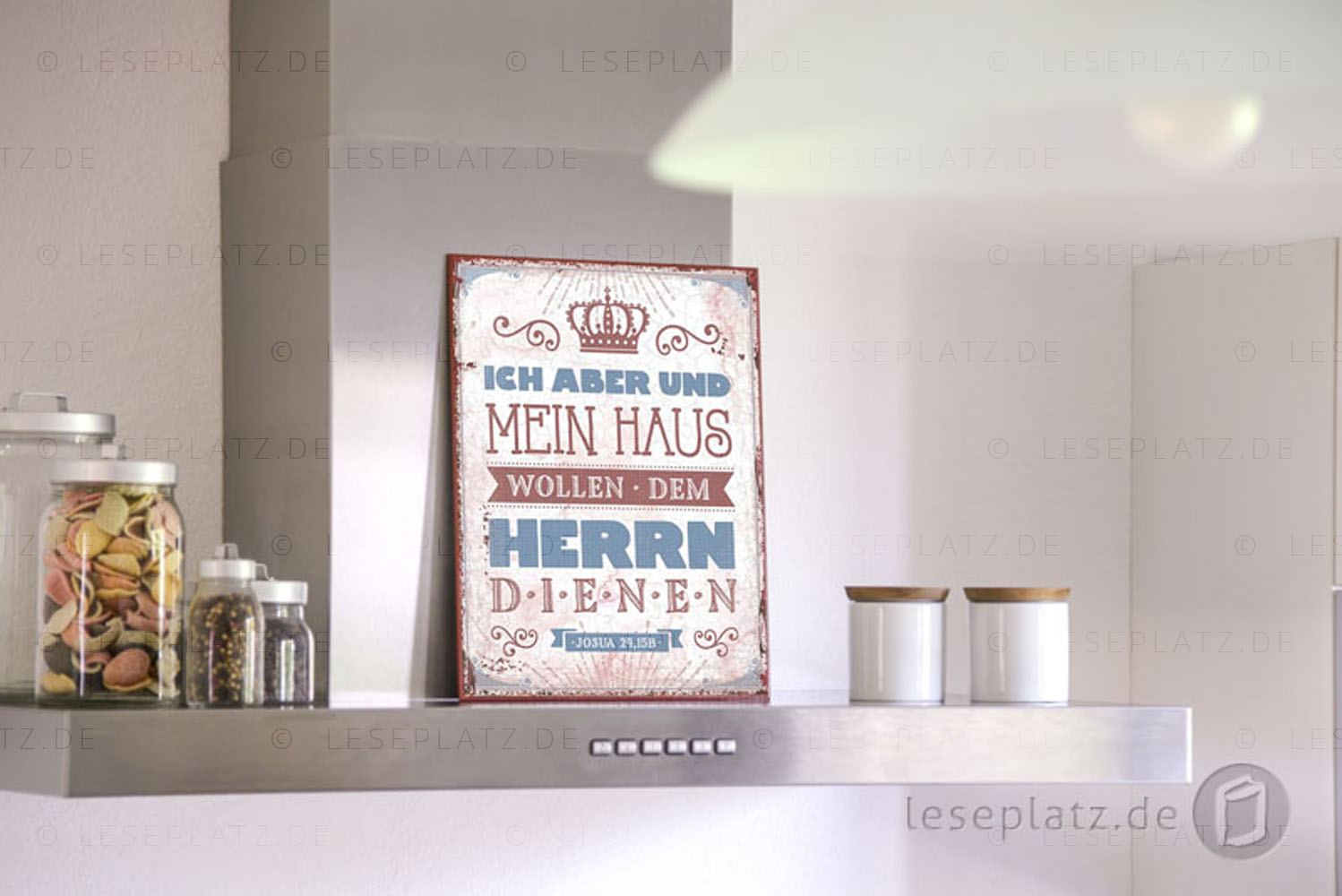 Metallschild "Ich aber und mein Haus"