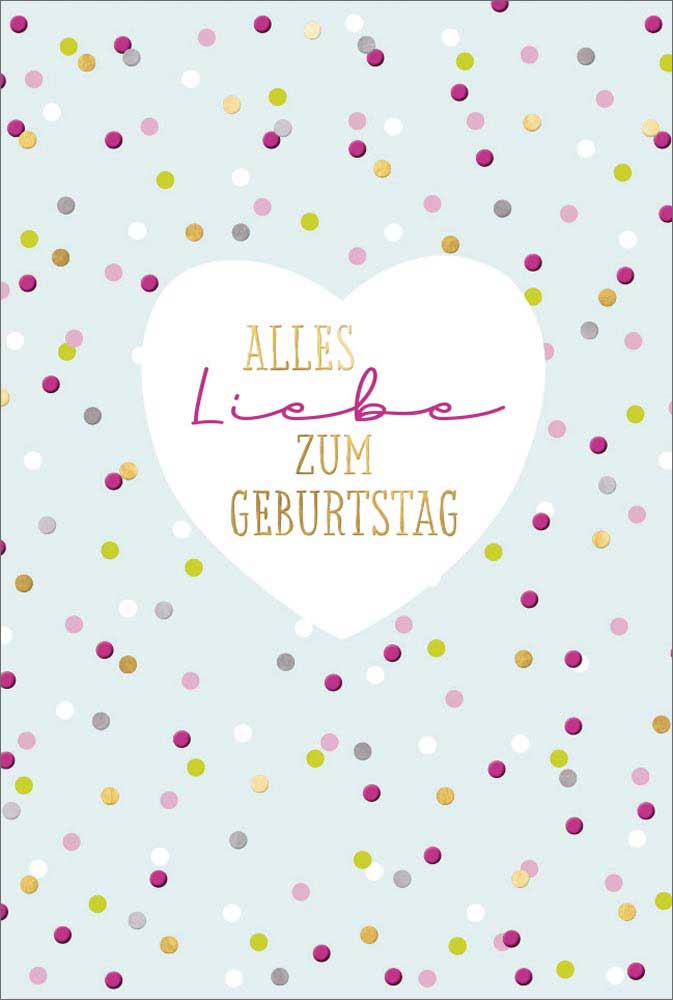 Doppelkarte "Alles Liebe/ Herz"
