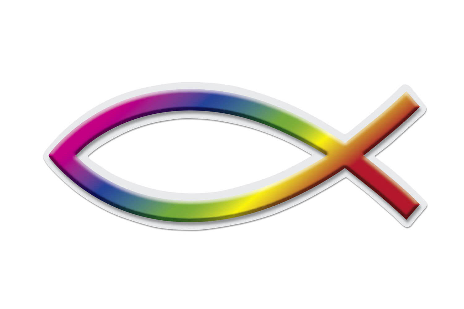 Aufkleber "Fisch" - Regenbogenfarben
