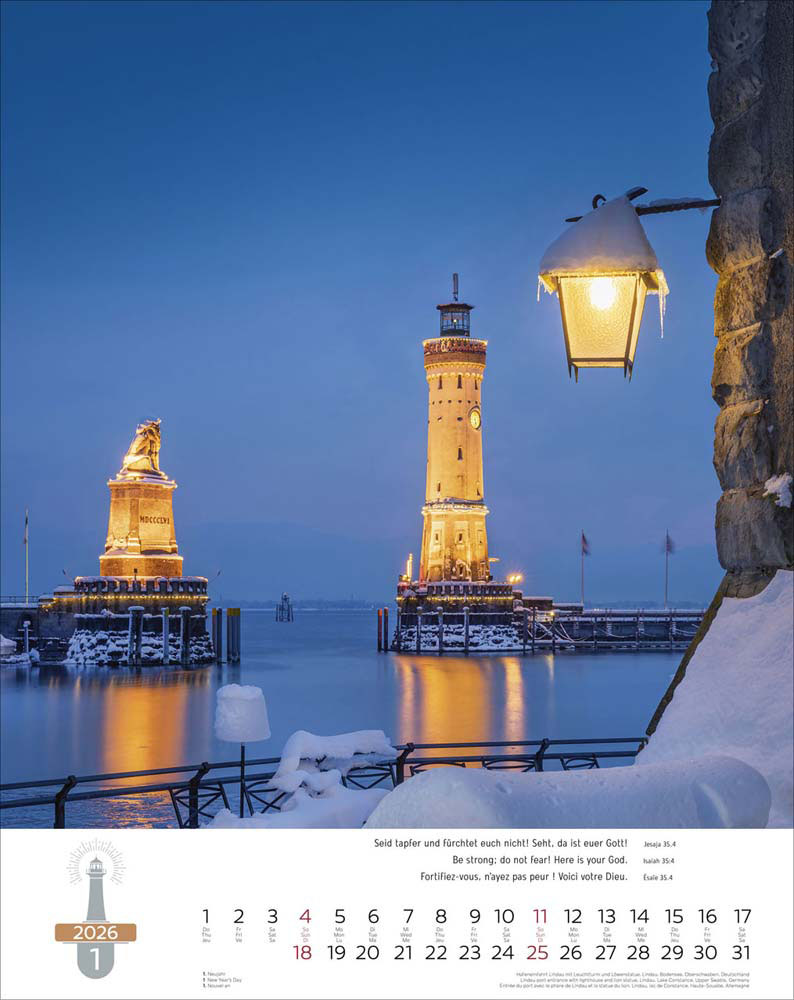 Leuchttürme 2026 - Wandkalender