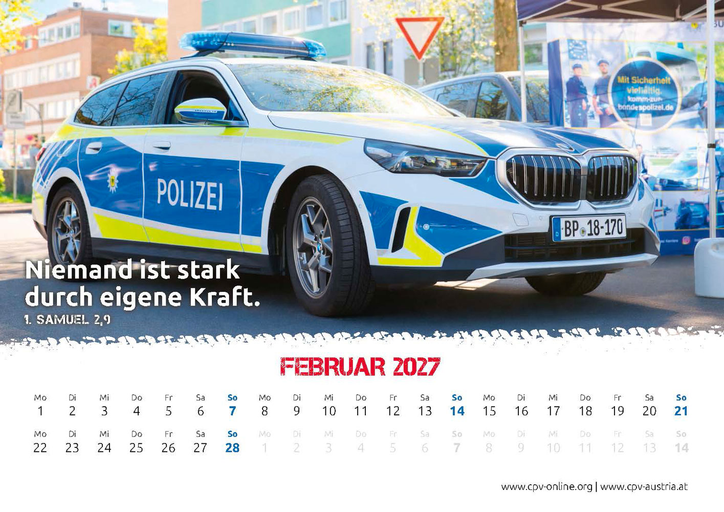Mit Gott bei der Polizei 2027 - Wandkalender