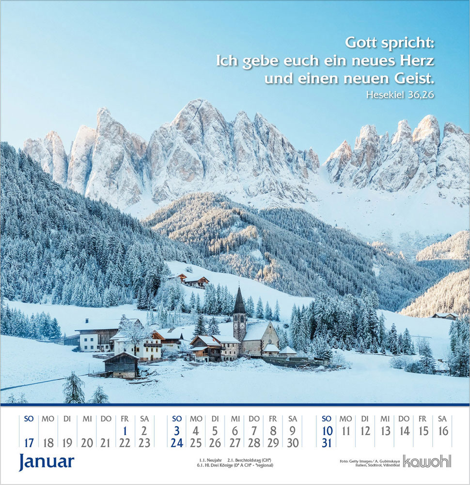 Glanz der Berge 2027 - Wandkalender