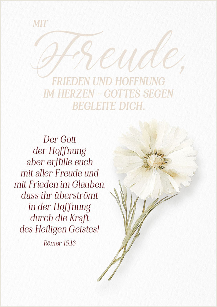 Postkarte "Mit Freude"