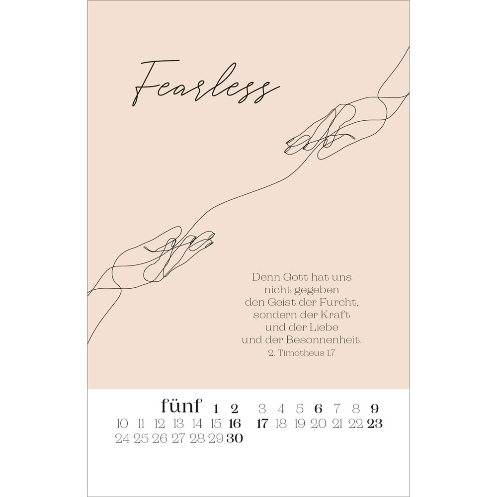Wonderfully made 2027 - Postkartenkalender mit Holzaufsteller