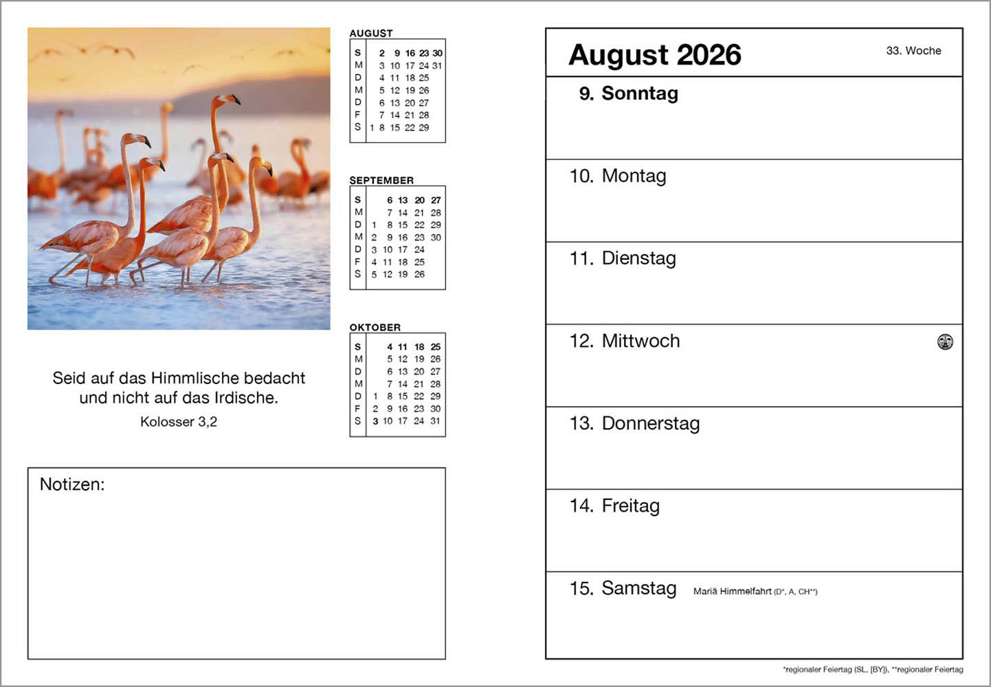 Farbfoto-Agenda 2026