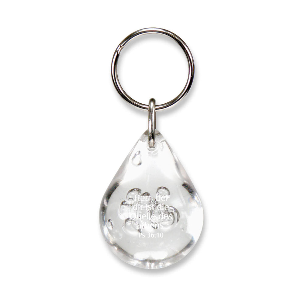 Schlüsselanhänger "Tropfen" - transparent