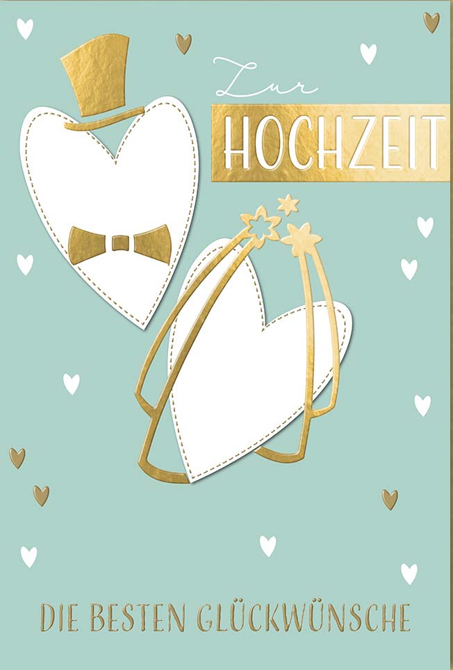 Faltkarte "Hochzeitsherzen"