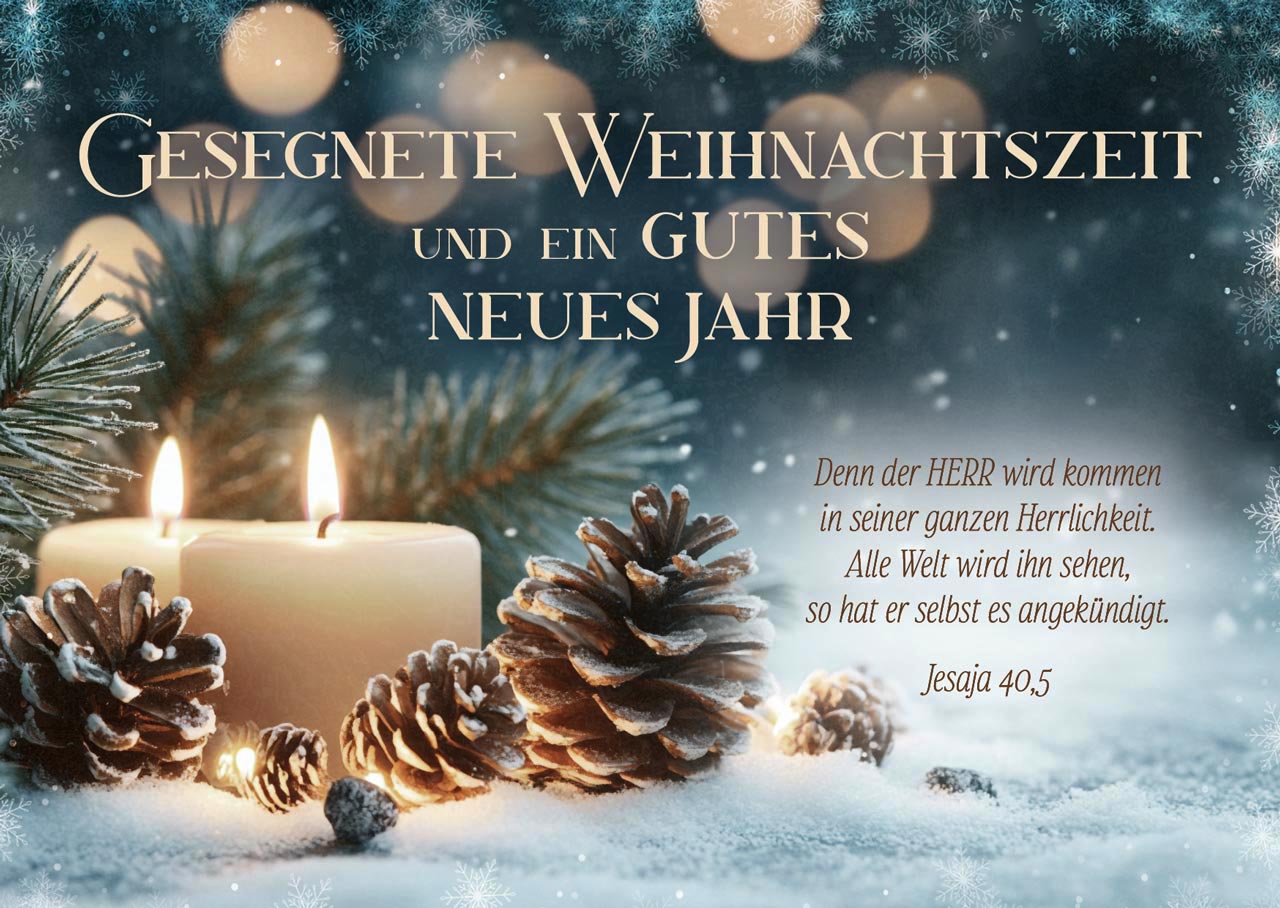 Postkarten "Gesegnete Weihnachtszeit" (Kerzen)