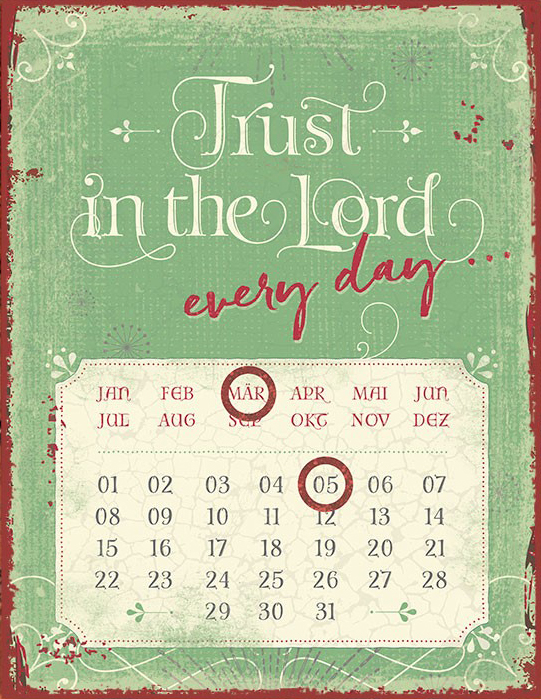 Magnetkalender "Trust in the Lord"