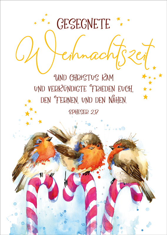 179731899 Postkarte "Rotkehlchen auf Zuckerstange"
