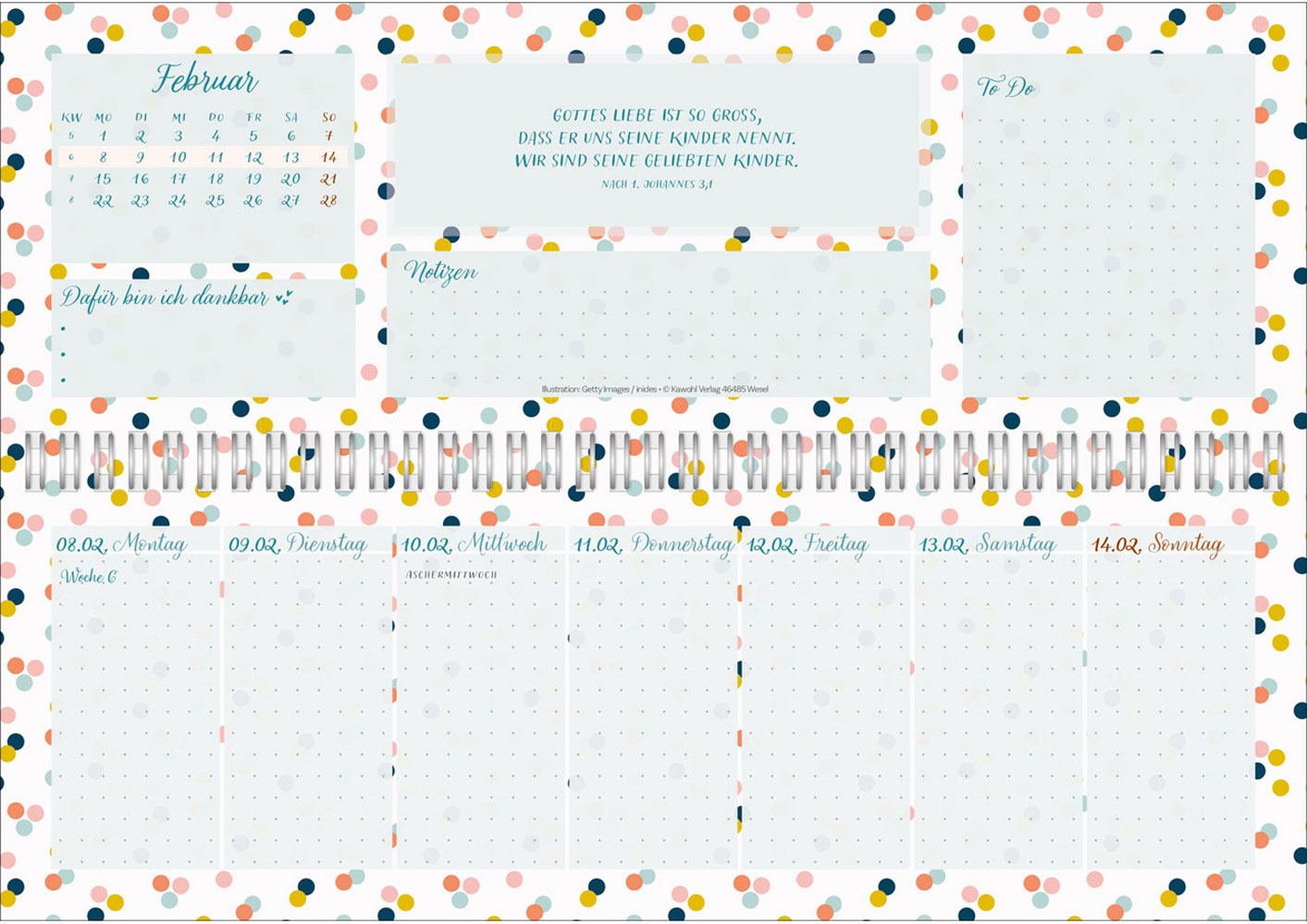 Meine fröhlich-bunte Segenswoche 2027 - Wochen-Tischkalender