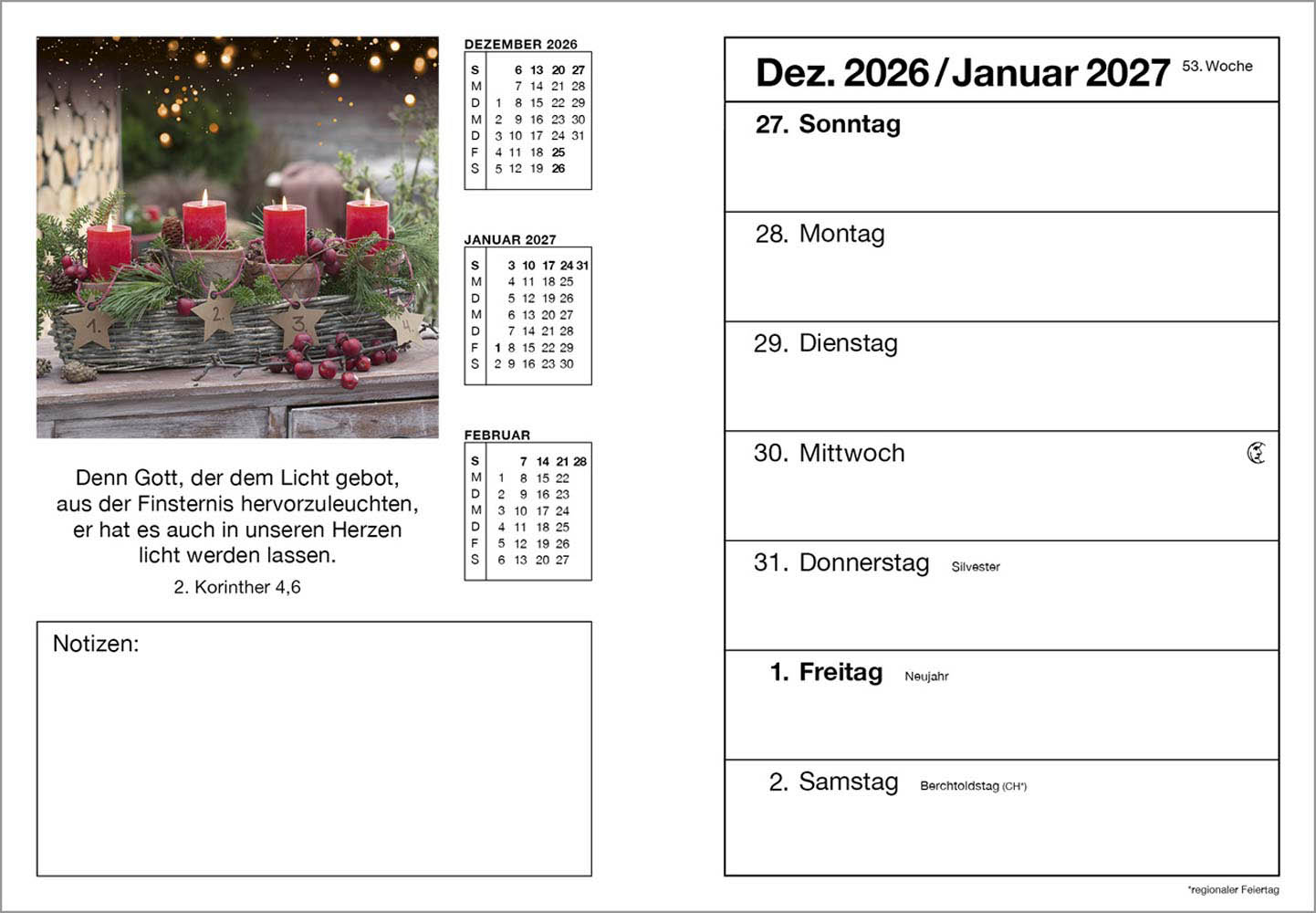 Farbfoto-Agenda 2026