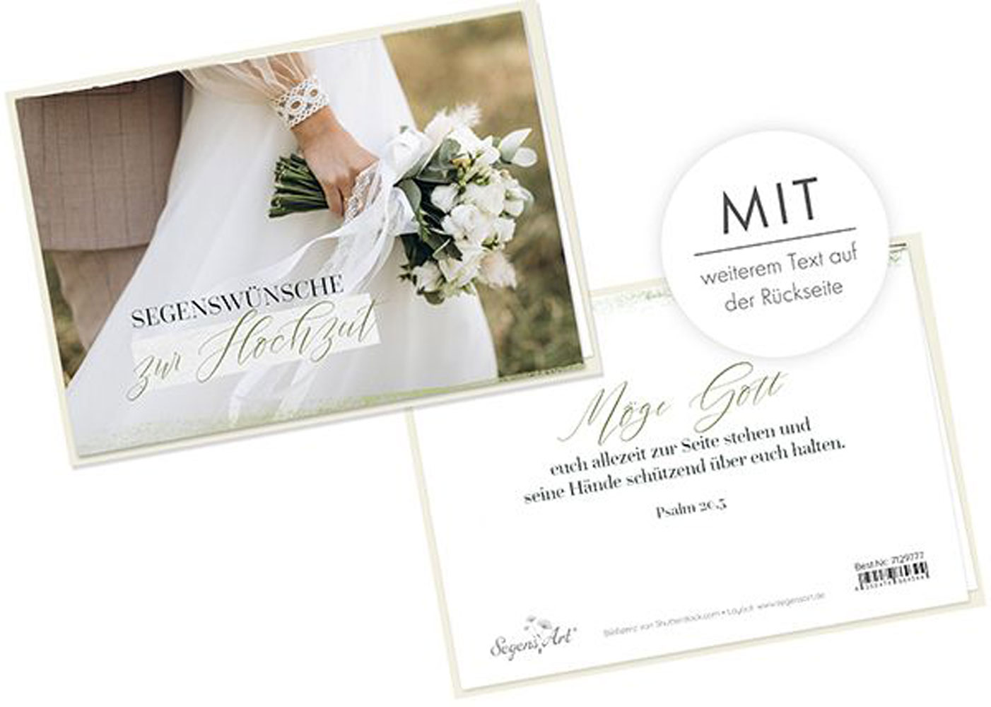 Faltkarte "Segenswünsche zur Hochzeit" - Strauß