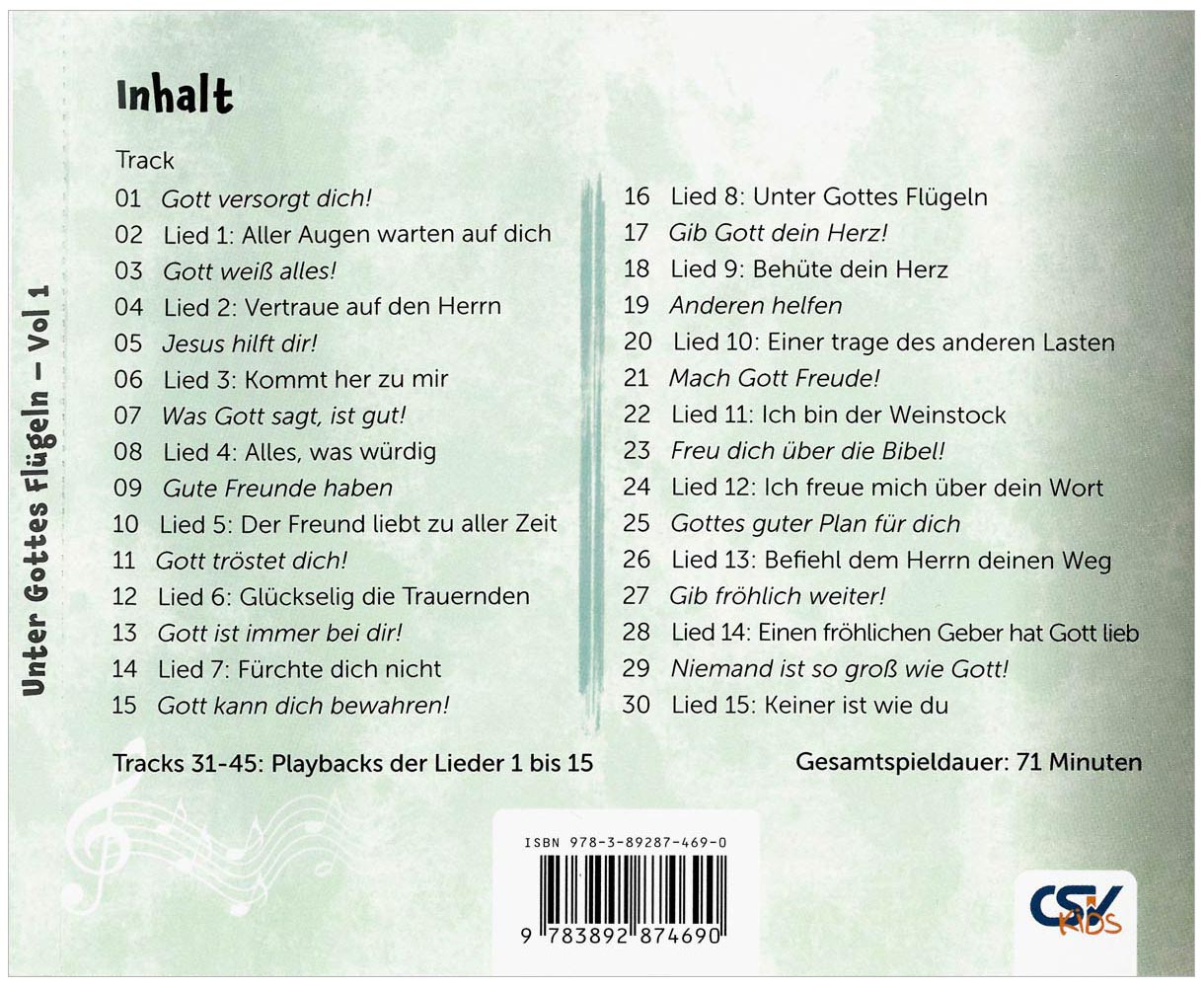 Unter Gottes Flügeln – Vol. 1 (CD)