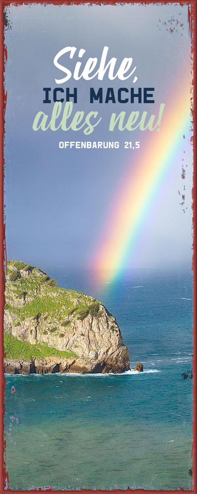 Metallschild "Jahreslosung 2026 - Regenbogen"