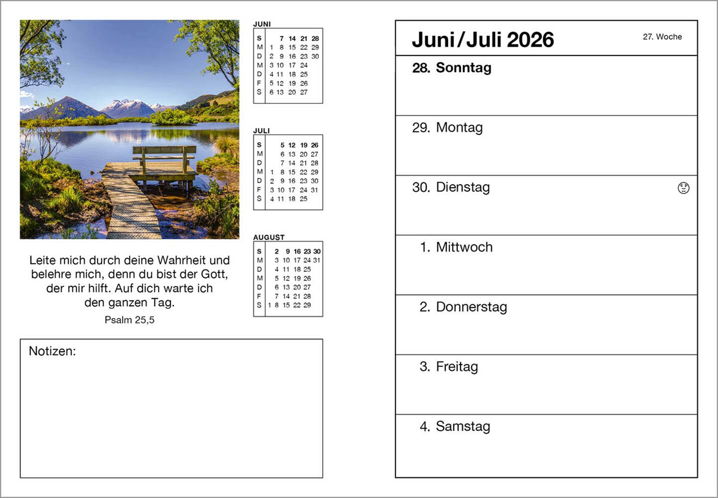 Farbfoto-Agenda 2026