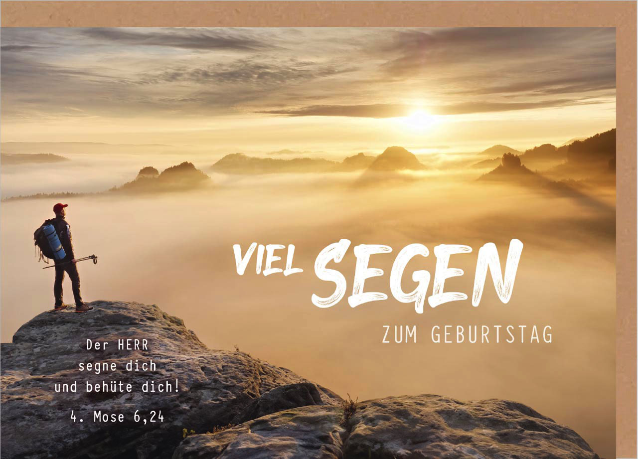 Faltkarte "Viel Segen zum Geburtstag" (Wanderer)