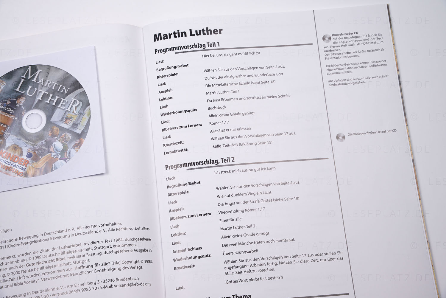 Martin Luther - Bilderheft mit Text und 12 farbigen Illustrationen, inkl. CD-ROM