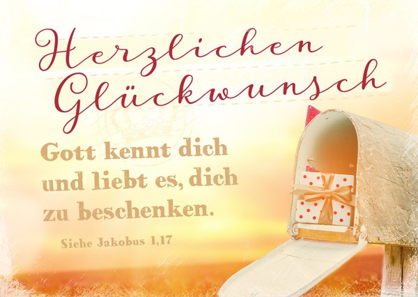15-9197 Postkarte "Herzlichen Glückwunsch (Briefkasten)"