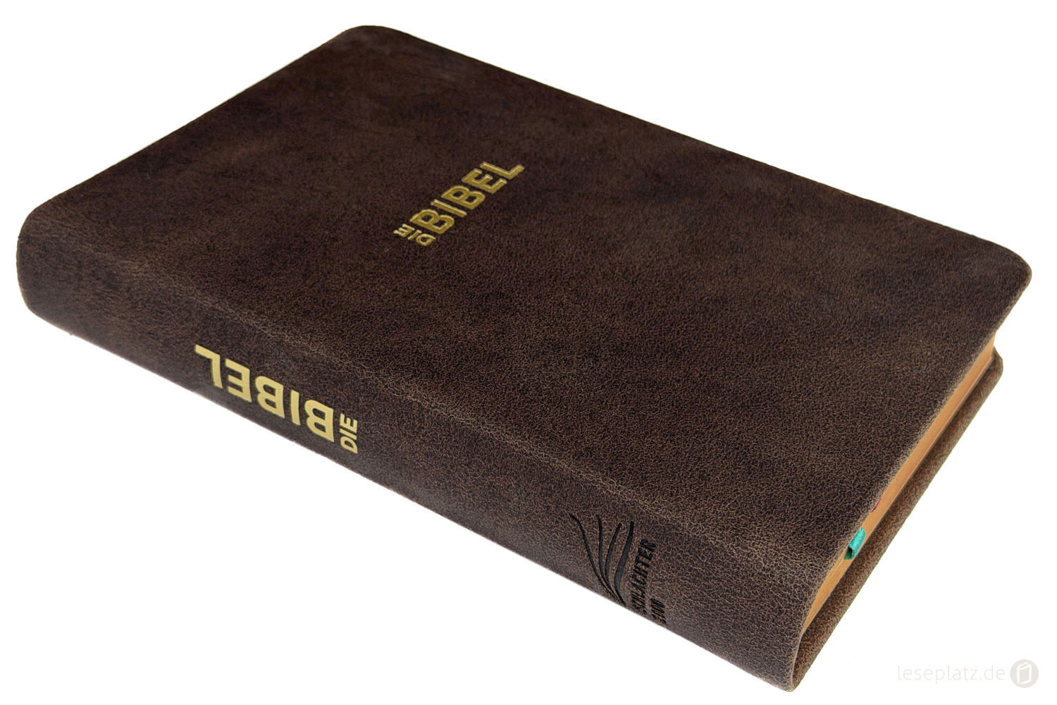 Schlachter 2000 Taschenausgabe - Rindleder dunkelbraun / Rotgoldschnitt