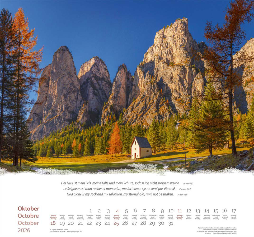 Berge 2026 - Wandkalender